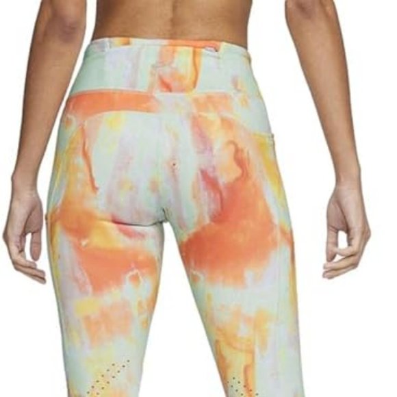 Nike NEW Dri-FIT Epic Luxe 7/8 Pocket Running Leggings watercolor marble Small - Picture 12 of 12